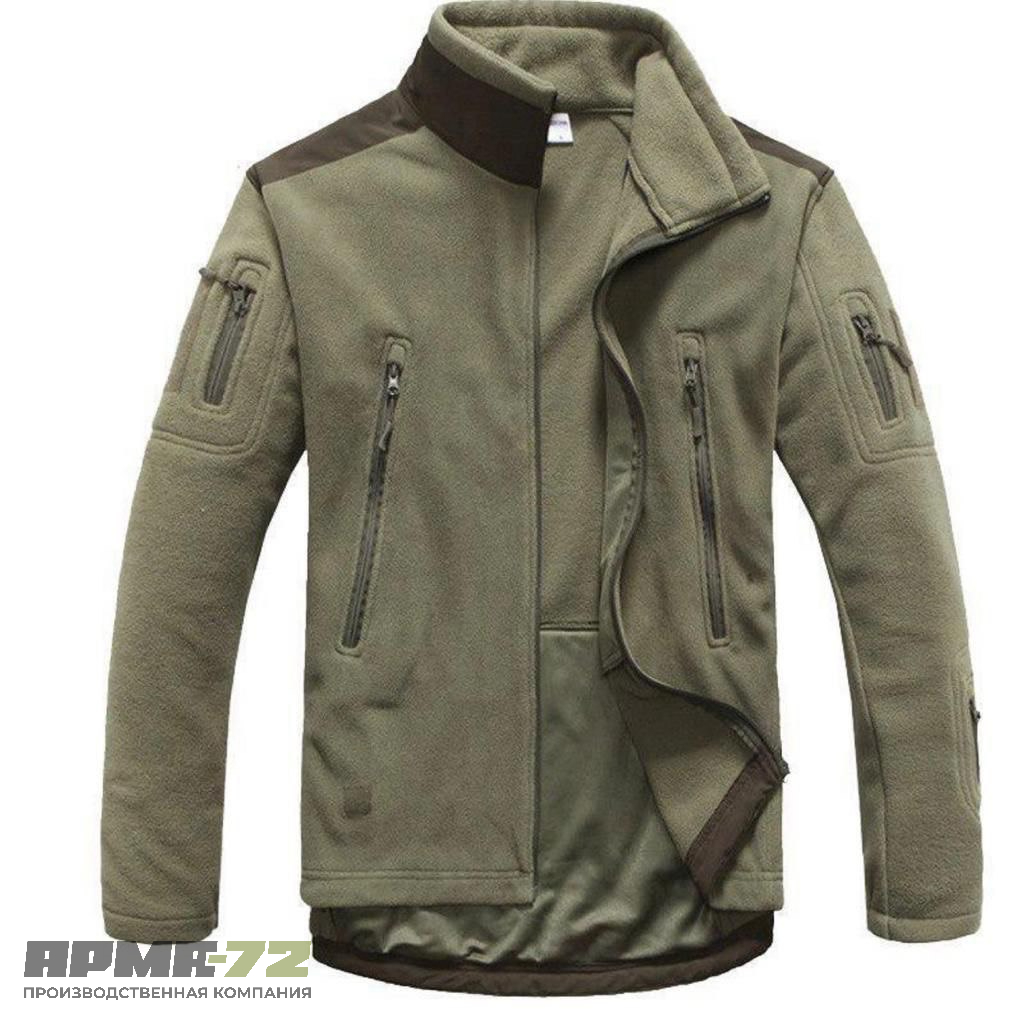 Флисовая военная зимняя кофта толстая